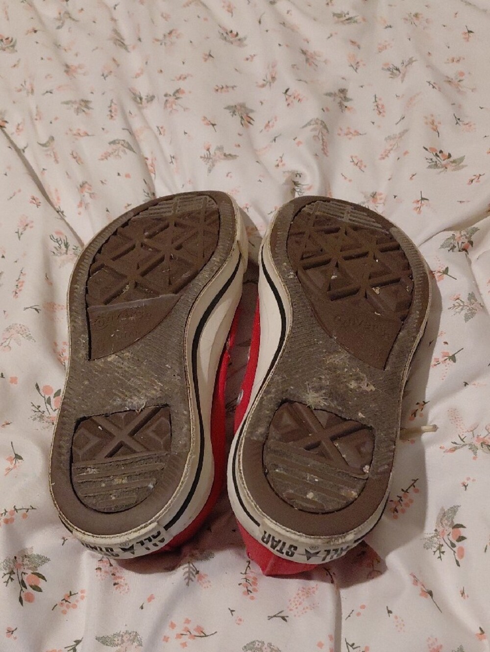 Size 6.5 Classic Red Low-Top Canvas Sneakers (Converse) with White Laces - Picture 5 of 5